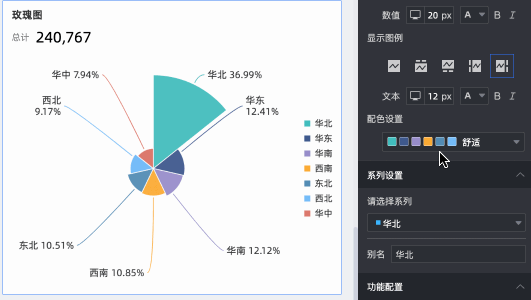 玫瑰图-配色设置