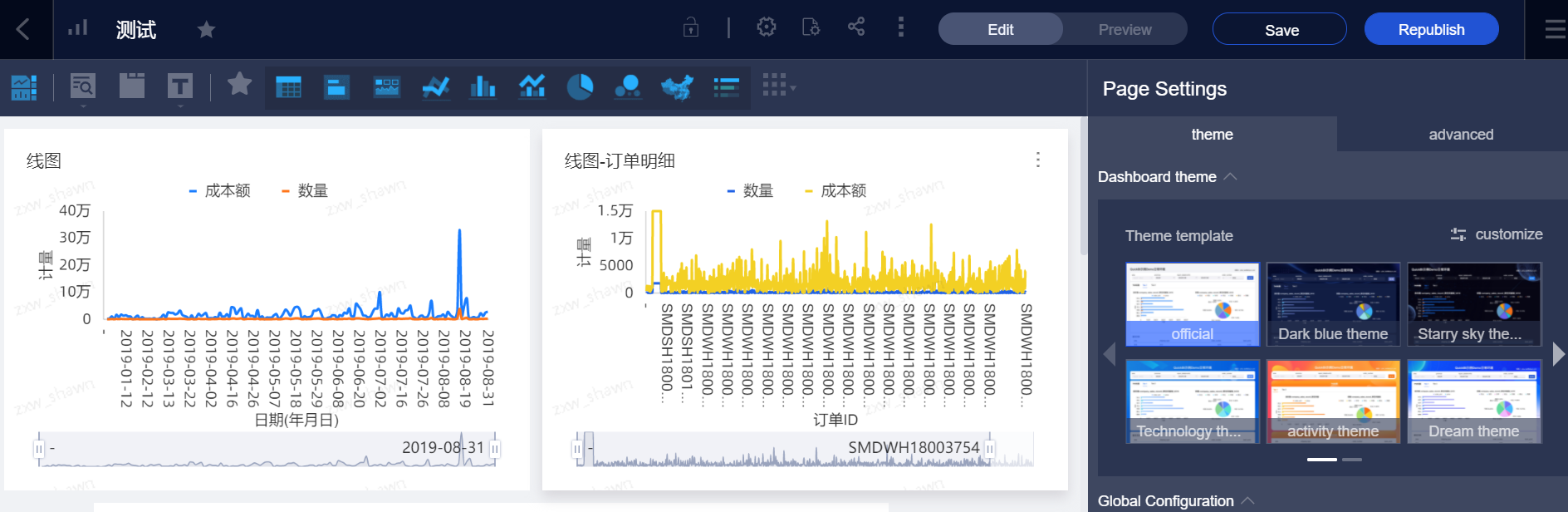 Quick Bi如何实现全英文仪表板